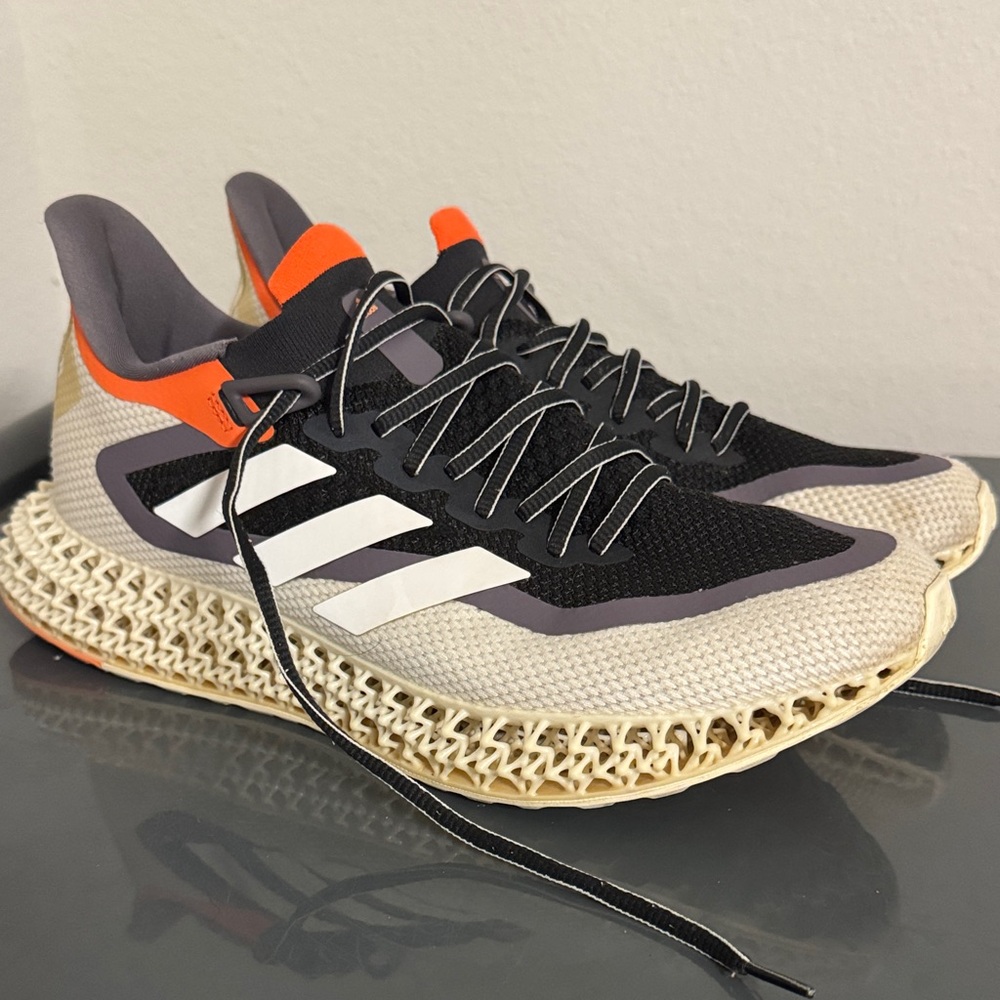 Adidas 4D FWD Men's Black, Orange, and Cream Athletic Shoes